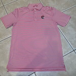 Southern Tide Tampa Bay Spartans Red & White Striped Polo Shirt